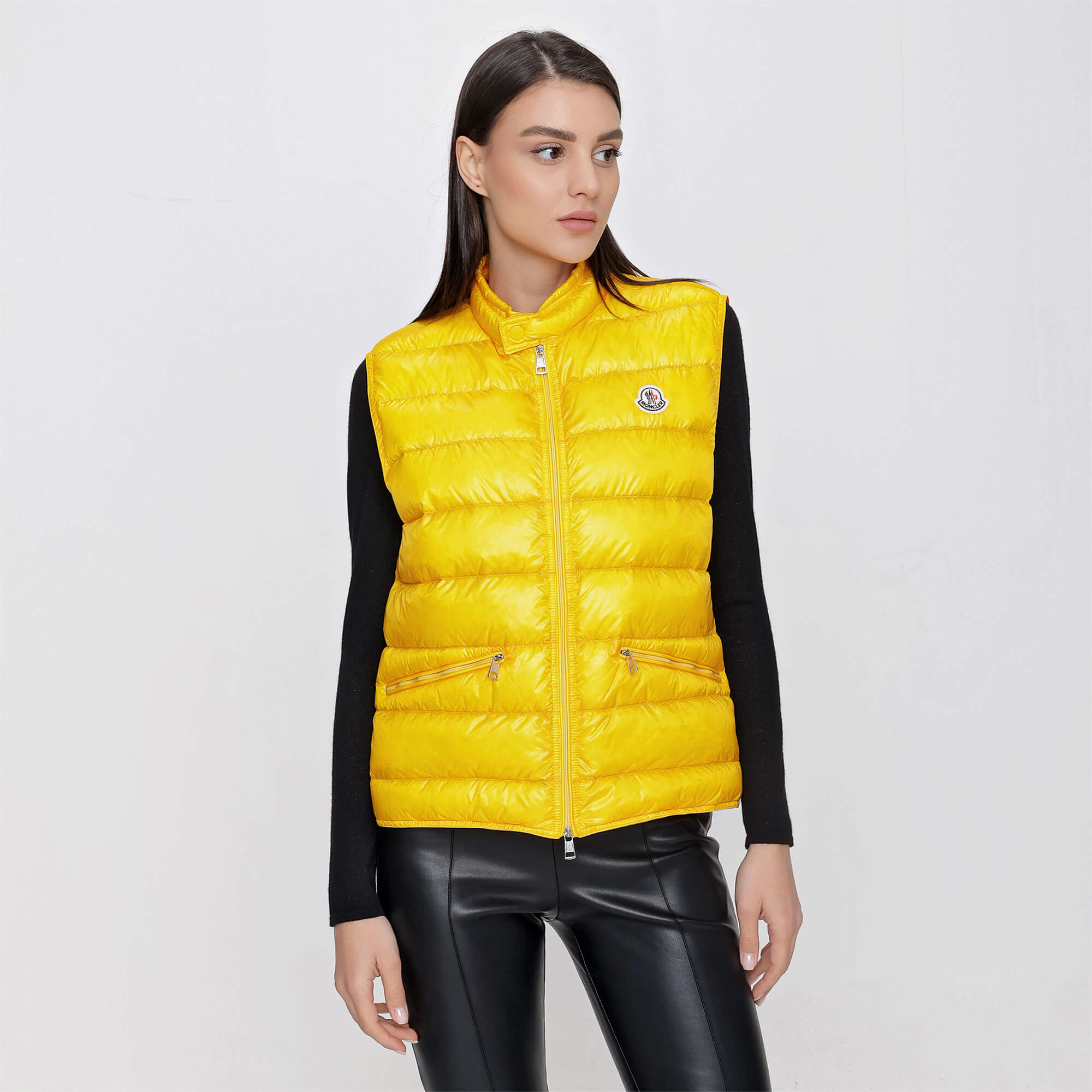 Moncler yellow hot sale gilet